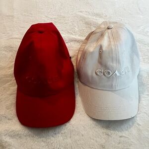 Coach Red and White Hat Bundle